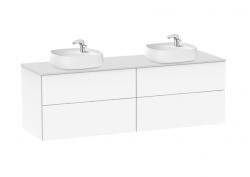 Roca Beyond 160 cm fürdőszoba bútor ráültethető mosdóval, fényes fehér A851407806 (A851407806)
