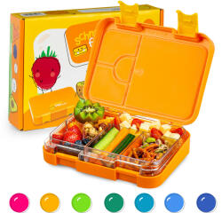 Klarstein Junior Lunchbox, 6 compartimente, 21, 3 x 15 x 4, 5 cm (L x Î x l), fără BPA (SMF4-jnrorngforest) (SMF4-jnrorngforest)