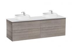 Roca Beyond 160 cm fürdőszoba bútor ráültethető mosdóval, texturált tölgy A851407402 (A851407402)