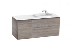Roca Beyond 120 cm jobbos fürdőszoba bútor mosdóval, texturált tölgy A851392402 (A851392402)