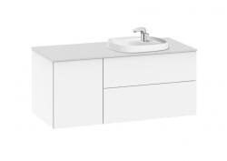 Roca Beyond 120 cm jobbos fürdőszoba bútor beépíthető mosdóval, fényes fehér A851413806 (A851413806)