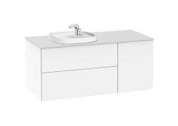 Roca Beyond 120 cm balos fürdőszoba bútor beépíthető mosdóval, fényes fehér A851412806 (A851412806)