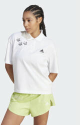 adidas Tricou polo Scribble Embroidery IA3160 Alb Loose Fit