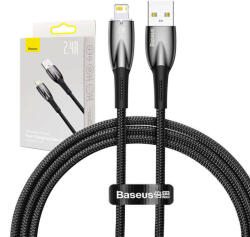 Baseus Glimmer USB - Lightning töltőkábel, 2.4A, 1m (fekete) (CADH000201) - mi-one