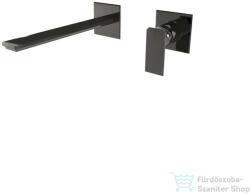 Bugnatese ATELIER falsík alatti mosdócsaptelep 21, 5 cm-es kifolyóval, belső egységgel, click-clack leeresztővel, PVD fekete 9446SCPT (9446SCPT)