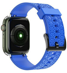 Apple Watch 1-6, SE, SE (2022) (42 / 44 mm) / Watch 7-8 (45 mm) / Watch Ultra (49 mm), szilikon pótszíj, állítható, 3D minta, kék - tok-shop