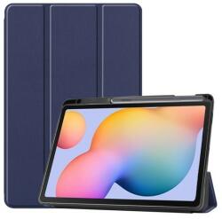 Samsung Tab S6 Lite 10.4 (2020 / 2022 / 2024) SM-P610 / P615 / P613 / P619 / P620 / P625, mappa tok, Trifold, érintőceruza tartó, sötétkék