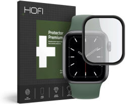 Apple Watch 4-5 (44 mm), Kijelzővédő fólia, ütésálló fólia (az íves részre nem hajlik rá! ), Tempered Glass (üveg), Hybrid Glass, fekete - tok-shop