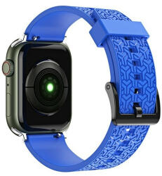 Apple Watch 1-6, SE, SE (2022) (38 / 40 mm) / Watch 7-8 (41 mm), szilikon pótszíj, állítható, 3D minta, kék - tok-shop