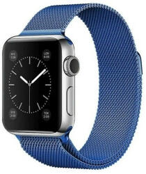 Apple Watch 1-6, SE, SE (2022) (42 / 44 mm), fém pótszíj, mágneses zár, milánói stílus, sötétkék - tok-shop