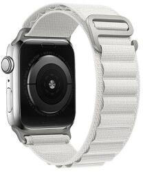 Apple Watch 1-6, SE, SE (2022) (42 / 44 mm) / Watch 7-8 (45 mm) / Watch Ultra (49 mm), textíl pótszíj, nylon, állítható, hullámos kialakítású akasztórész, fehér - tok-shop