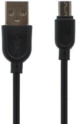  USB töltő- és adatkábel, microUSB, 100 cm, hosszított fej, fekete