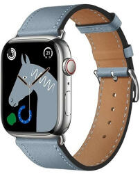 Apple Watch 1-6, SE, SE (2022) (38 / 40 mm) / Watch 7-8 (41 mm), bőr pótszíj, állítható, Hoco WA17, szürke - pixato