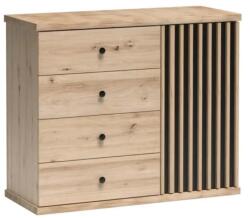 TEMPO KONDELA Comodă, stejar artisan / neagră, KOLI C-5 Comoda