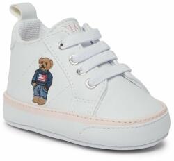 Ralph Lauren Sneakers Polo Ralph Lauren RL100689 WHITE SMOOTH/LIGHT PINK W/ AMERICAN FLAG BEAR