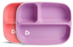 Munchkin Splash háromrekeszes tapadó aljú 2 db-os tányér szett - Lila/rózsaszín