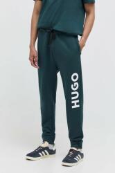 HUGO BOSS pamut melegítőnadrág zöld, nyomott mintás - zöld XL - answear - 42 990 Ft