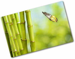 Wallmuralia. hu Üveg vágódeszka Bamboo és a pillangó 80x52 cm