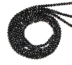 Onix Negru Rotund Fatetat 4x4 mm - Margele Pietre Semipretioase pentru Bijuterii