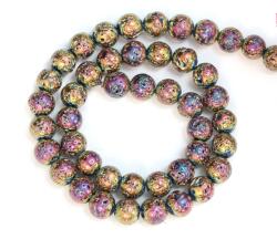 Lava Vulcanica Multicolor Rotund 8, 5-8, 9 mm - Margele Pietre Semipretioase pentru Bijuterii