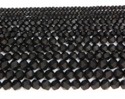 Onix Negru Mat Rotund Fatetat 4-10 mm - Margele Pietre Semipretioase pentru Bijuterii