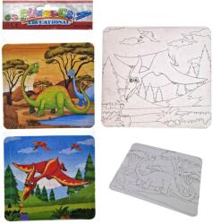 LAMPS Dinoszaurusz színezhető puzzle 2v1