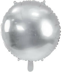 Partydeco Egyszínű fólia kerek lufi 31" 80cm Ezüst (LUFI618810)