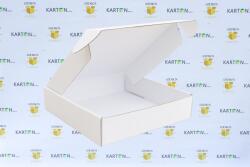 Szidibox Karton Csomagoló doboz, önzáró, postai kartondoboz 250x255x60mm fehér (SZID-01494)