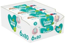Pampers Servetele Umede pentru Pielea Sensibila a Bebelusilor - Pampers Sensitive, 6x 80 buc