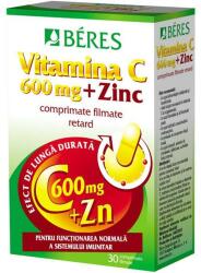 BÉRES Vitamina C 600 mg Retard + Zinc - Beres, 30 comprimate