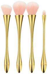 Mimo Set 4 Pensule Aurii pentru Machiaj - Mimo Makeup Brush Golden, 4 buc