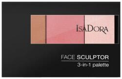 Isadora Paleta pentru Contur Isadora - Face Sculptor 3 in 1, Nuanta 62 Cool Pink, 12 g