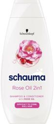 Schauma Sampon si Balsam 2 in 1 cu Ulei de Trandafir pentru Par Tern - Schwarzkopf Schauma Rose Oil 2 in 1 Shampoo & Conditioner with Rose Oil Difficult to Comb Dull Hair, 400 ml
