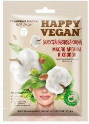 Fitocosmetic Masca Textila Restauratoare cu Ulei de Argan, Bumbac si Extracte Vegetale Happy Vegan Fitocosmetic, 25 ml
