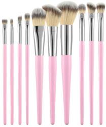 Mimo Set 10 Pensule Roz pentru Machiaj - Mimo Makeup Brush Pink, 10 buc