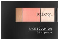 Isadora Paleta pentru Contur Isadora - Face Sculptor 3 in 1, Nuanta 60 Warm Peach, 12 g