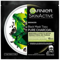 Garnier Masca Servetel Detoxifianta cu Carbune - Garnier SkinActive Black Mask Tissu Pure Charcoal, 1 buc