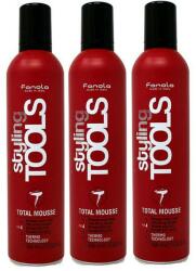 Fanola Pachet 3 x Spuma cu Fixare Extra Puternica - Fanola Styling Tools Total Mousse Extra Strong Mousse, 400ml