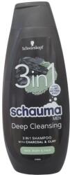 Schauma Sampon 3 in 1 Par-Corp-Fata pentru Barbati cu Carbune si Argila - Schwarzkopf Schauma Men 3 in 1 Hair-Body-Face Shampoo with Charcoal + Clay, 400 ml