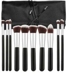 Mimo Set 10 Pensule Negre Kabuki pentru Machiaj - Mimo Makeup Brush Kabuki Black, 10 buc