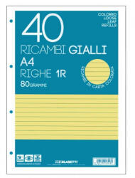 BLASETTI Ricambi gyűrűskönyv betét A/4 40 lap vonalas sárga