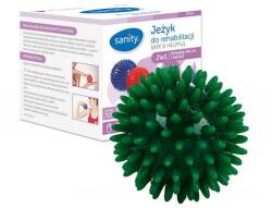 Sanity Minge Sanity Safe & Helpful, 2 in 1, pentru reabilitare si masaj, 7 cm, tip arici, Verde inchis (mingesanity7cm)