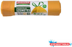Szemeteszsák önzáró szalaggal 70 liter 64 x 70 cm 15 db/tekercs újrahasznosított Mazzini_sárga (50290)