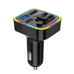  M6 CAR Bluetooth FM трансмитер - 3.1 А, волтметър, 7 LED светлини, 2xUSB + TYPE C