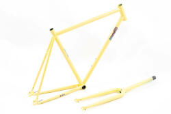 Csepel Royal 3* 2022 fixi-single speed kerékpár váz és villa szett, acél, sárga, 590-es vázméret