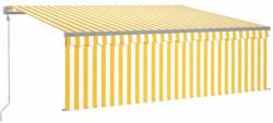  Vidaxl sárga-fehér redőnyös, LED-es, szélérzékelős napellenző 4, 5x3 m 3069453