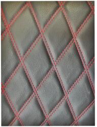  Material imitatie piele tapiterie romb negru/cusatura rosie 1, 5mx1m Cod: Y01NR Automotive TrustedCars