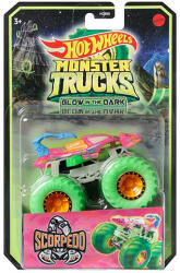 Mattel Hot Wheels Monster Trucks - Glow in the Dark Scorpedo fluoreszkáló járgány 1/64 - Mattel HCB50/HGD10
