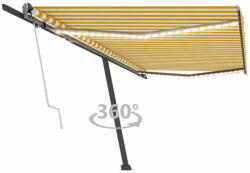 Vidaxl sárga-fehér szélérzékelős és LED-es napellenző 500x300 cm 3069793