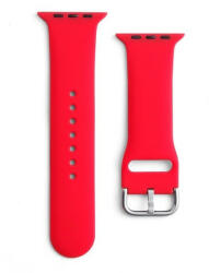 Apple Watch 1-6, SE, SE (2022) (42 / 44 mm) / Watch 7-8 (45 mm) / Watch Ultra (49 mm), szilikon pótszíj, állítható, fém csattal, piros - tok-shop